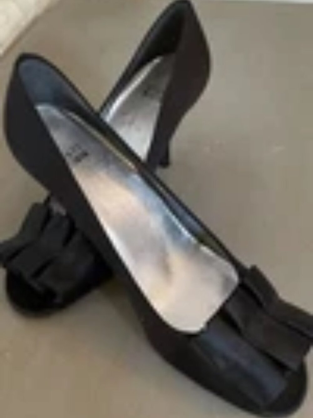 NWOT Stuart Weitzman Black Satin 3.5" Heel Dress Shoes  Sz 7.5
